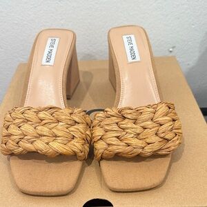 Steve Madden Brown Woven Mules
